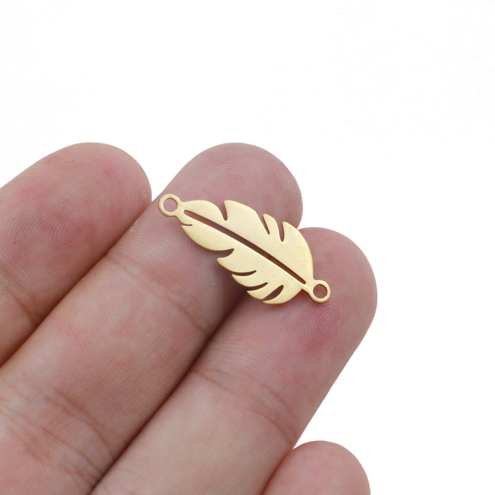 Set of 5 Leaf Shaped Jewelry Connectors