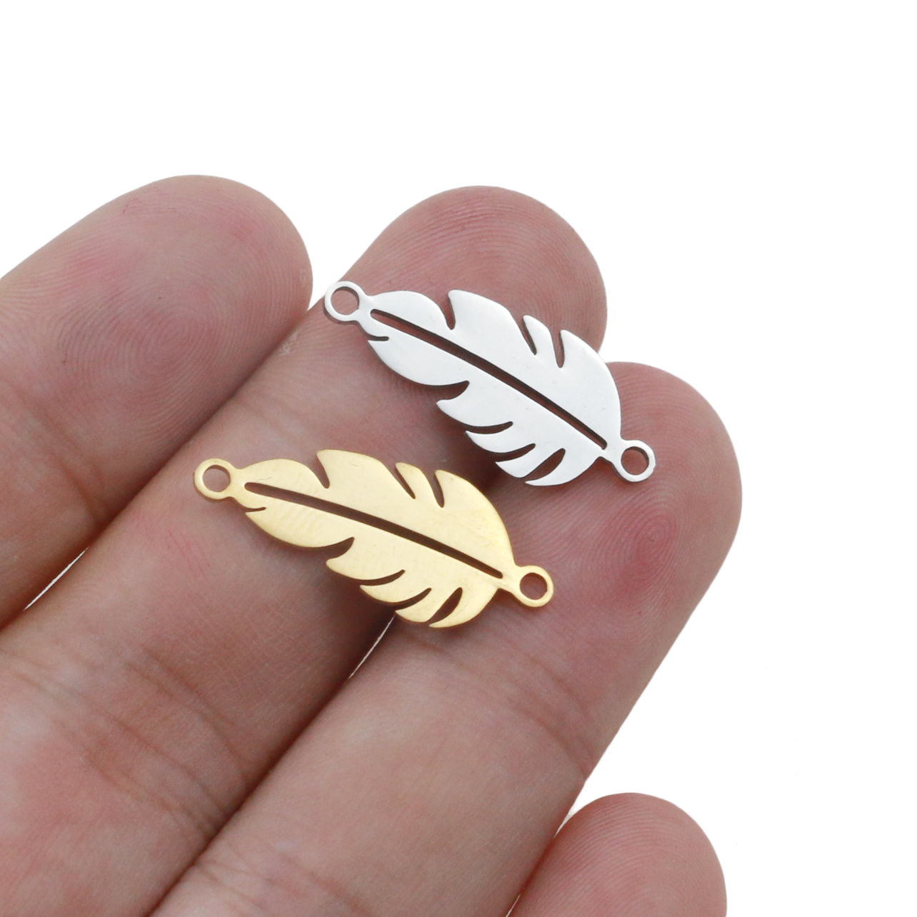 Set of 5 Leaf Shaped Jewelry Connectors