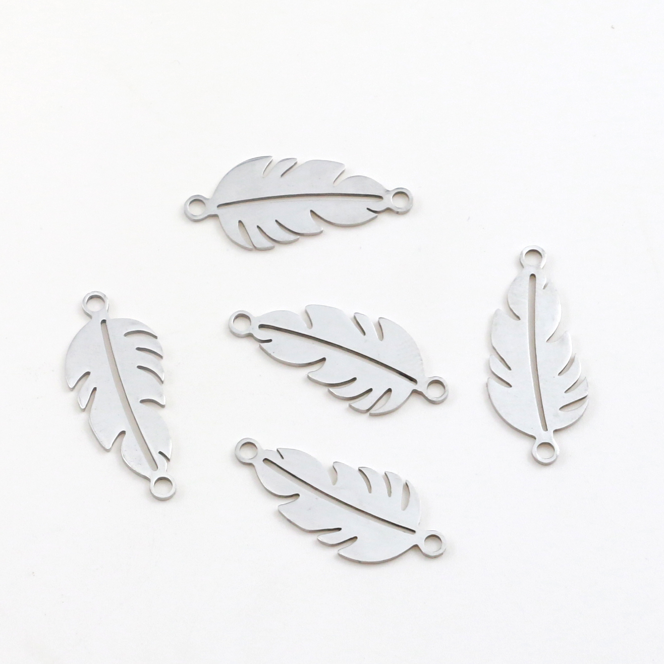 Set of 5 Leaf Shaped Jewelry Connectors