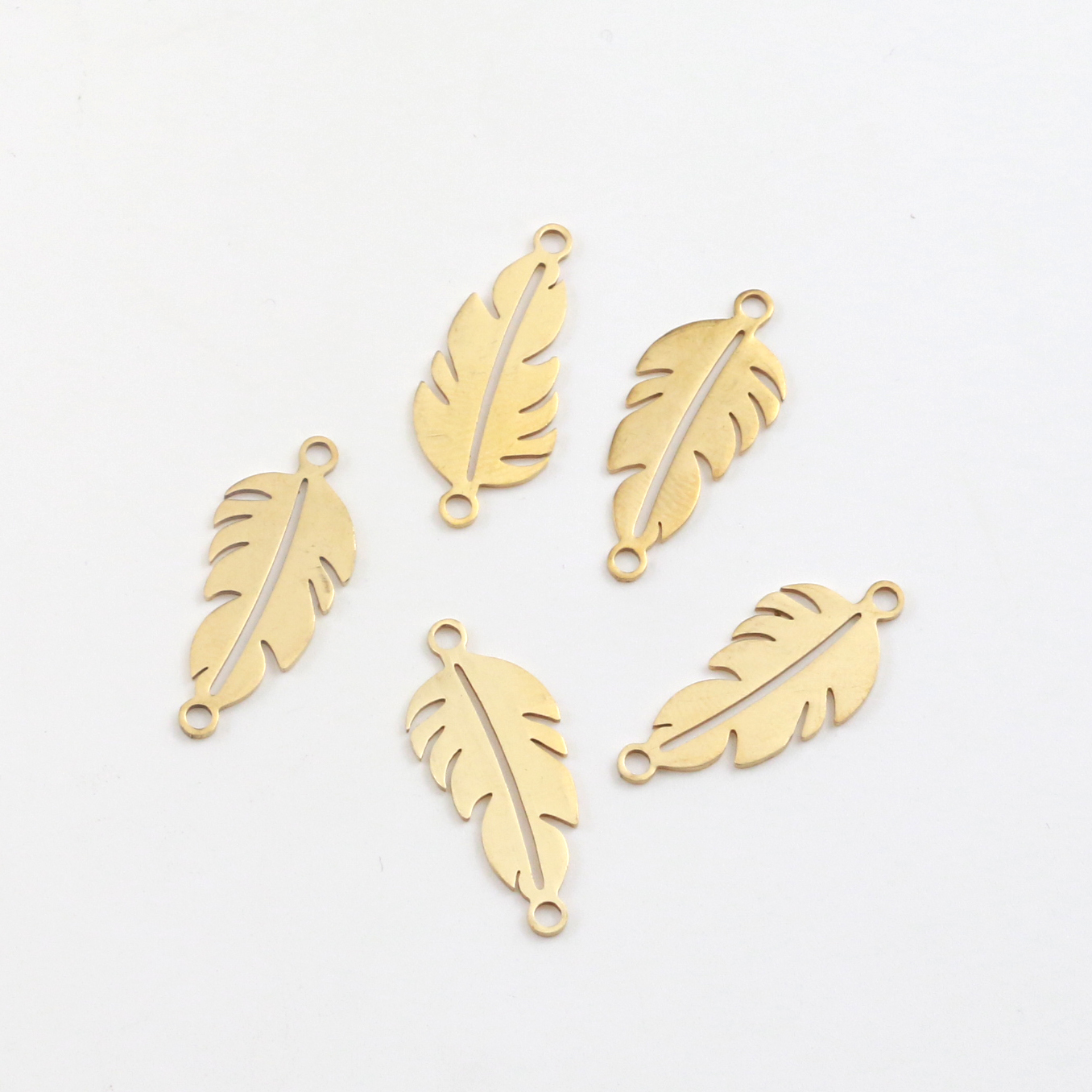 Set of 5 Leaf Shaped Jewelry Connectors